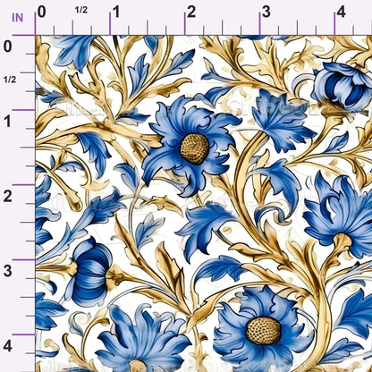 Gilded Cornflowers Pattern 1 Minky Fabric