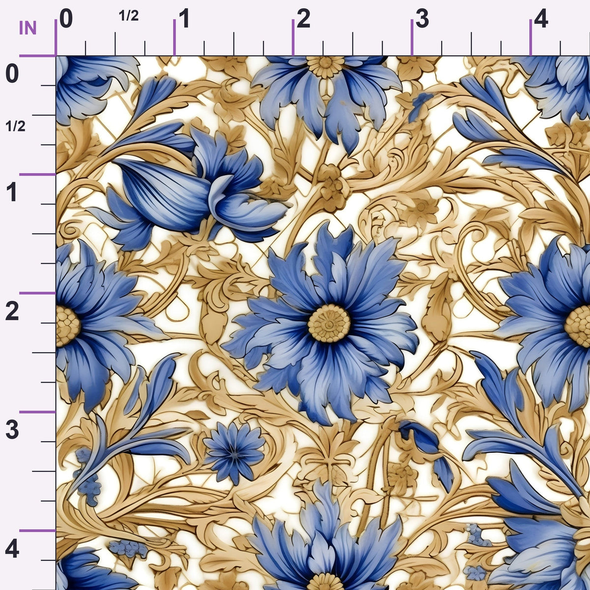 Gilded Cornflowers Pattern 10 Minky Fabric