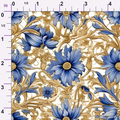 Gilded Cornflowers Pattern 10 Minky Fabric