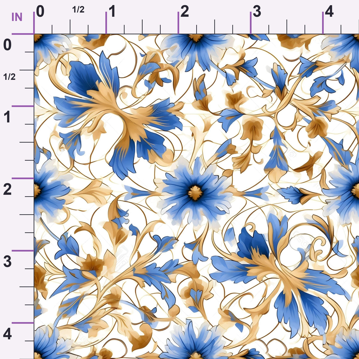Gilded Cornflowers Pattern 11 Minky Fabric