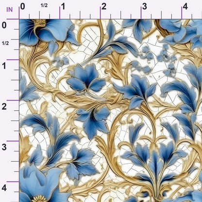 Gilded Cornflowers Pattern 12 Minky Fabric