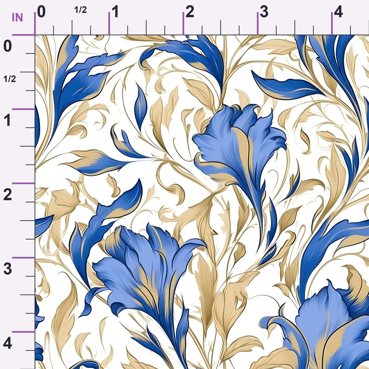 Gilded Cornflowers Pattern 2 Minky Fabric