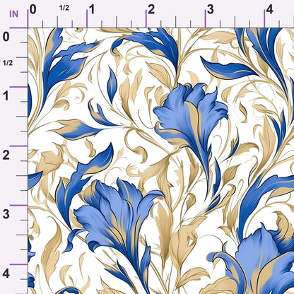 Gilded Cornflowers Pattern 2 Minky Fabric