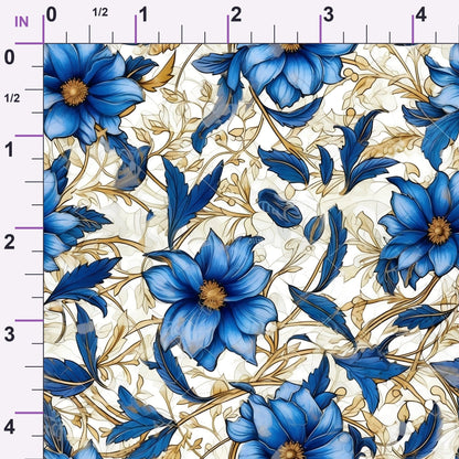 Gilded Cornflowers Pattern 3 Minky Fabric