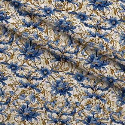 Gilded Cornflowers Pattern 4 Minky Fabric