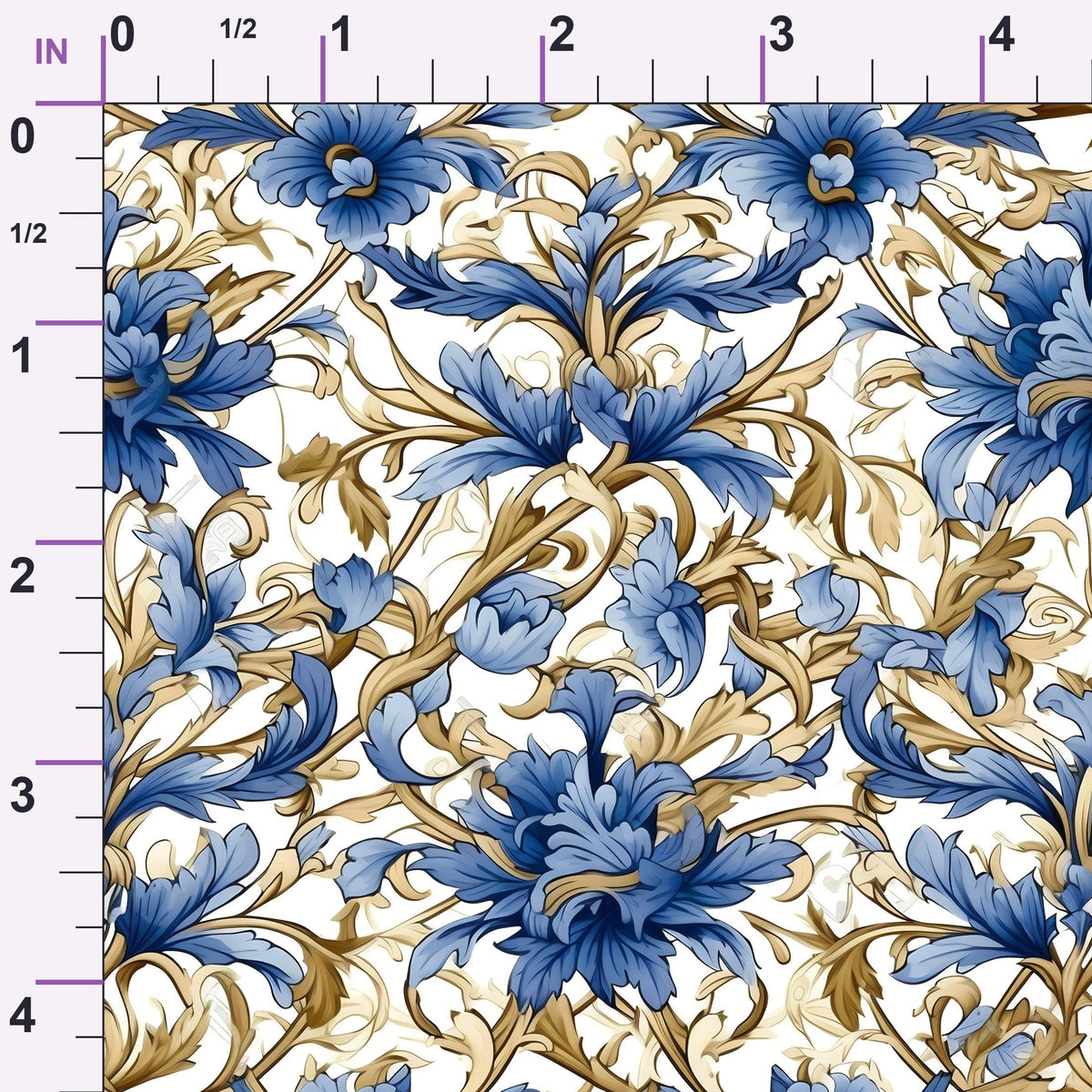Gilded Cornflowers Pattern 4 Minky Fabric