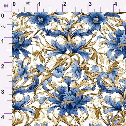 Gilded Cornflowers Pattern 4 Minky Fabric