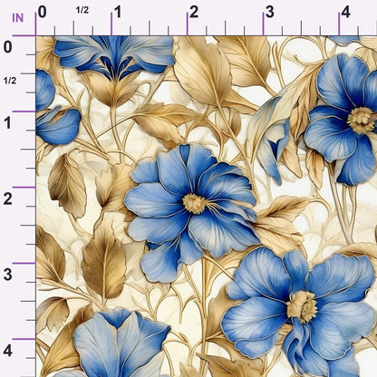 Gilded Cornflowers Pattern 5 Minky Fabric