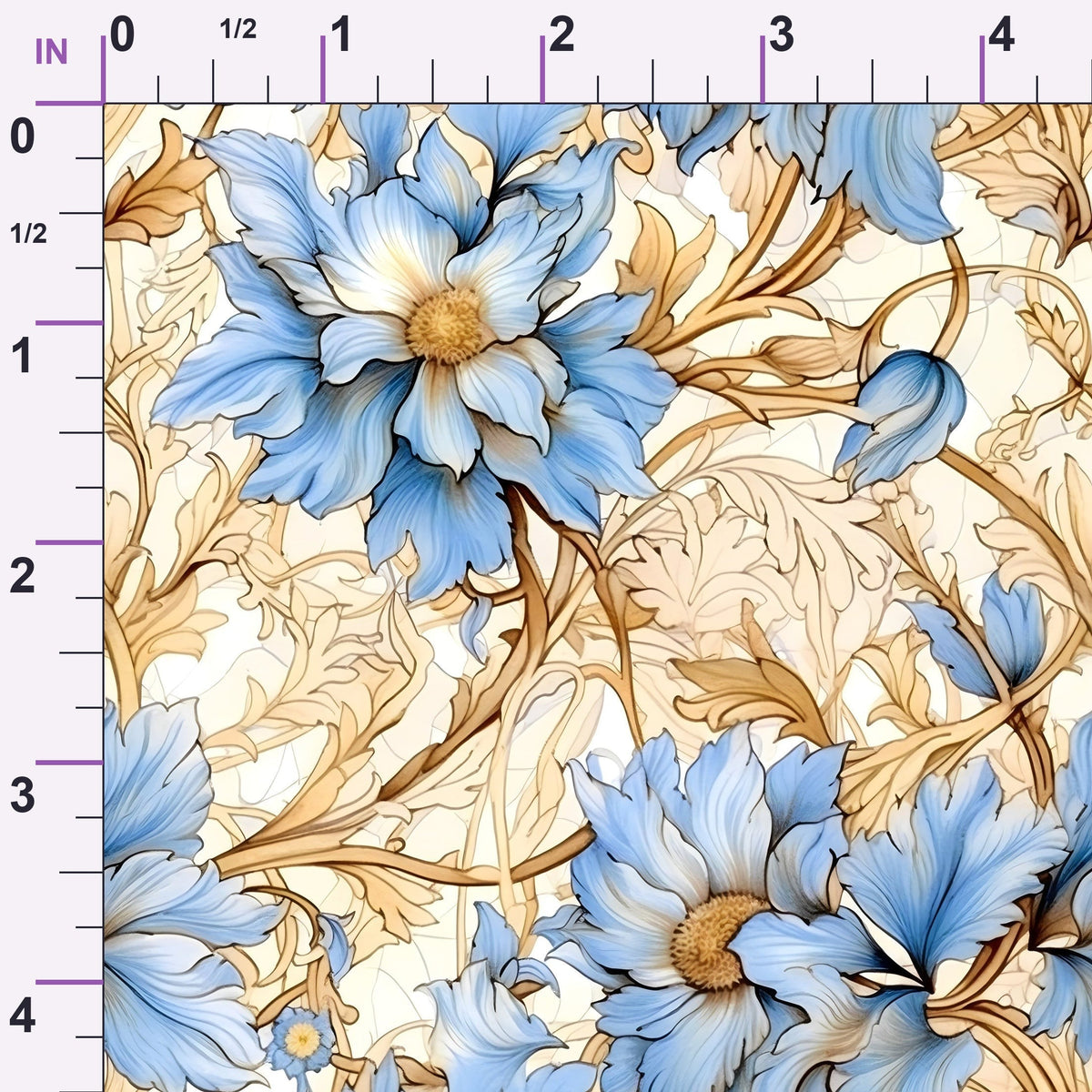 Gilded Cornflowers Pattern 6 Minky Fabric