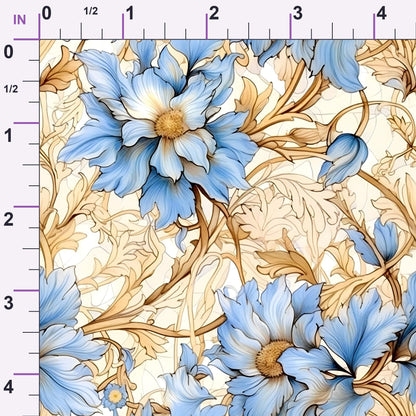 Gilded Cornflowers Pattern 6 Minky Fabric