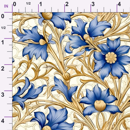 Gilded Cornflowers Pattern 7 Minky Fabric
