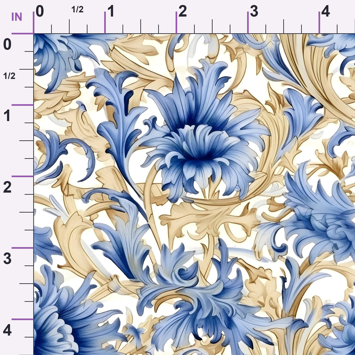 Gilded Cornflowers Pattern 9 Minky Fabric