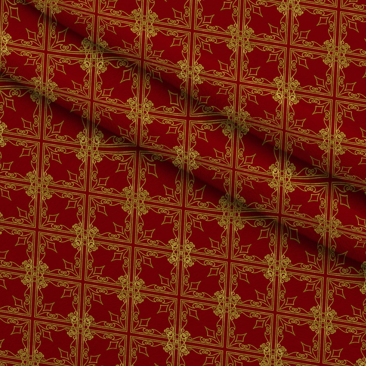 Gilded Crimson Pattern 2 Minky Fabric