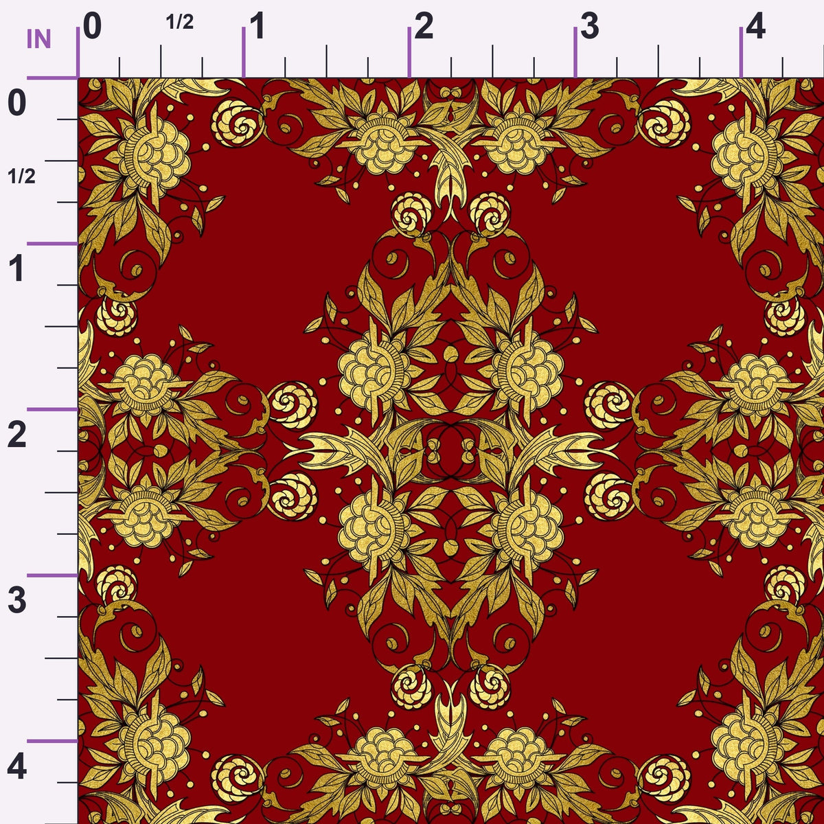 Gilded Crimson Pattern 5 Minky Fabric