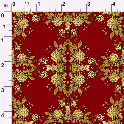 Gilded Crimson Pattern 5 Minky Fabric