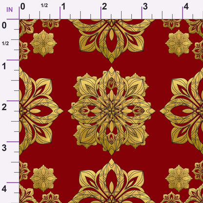 Gilded Crimson Pattern 6 Minky Fabric