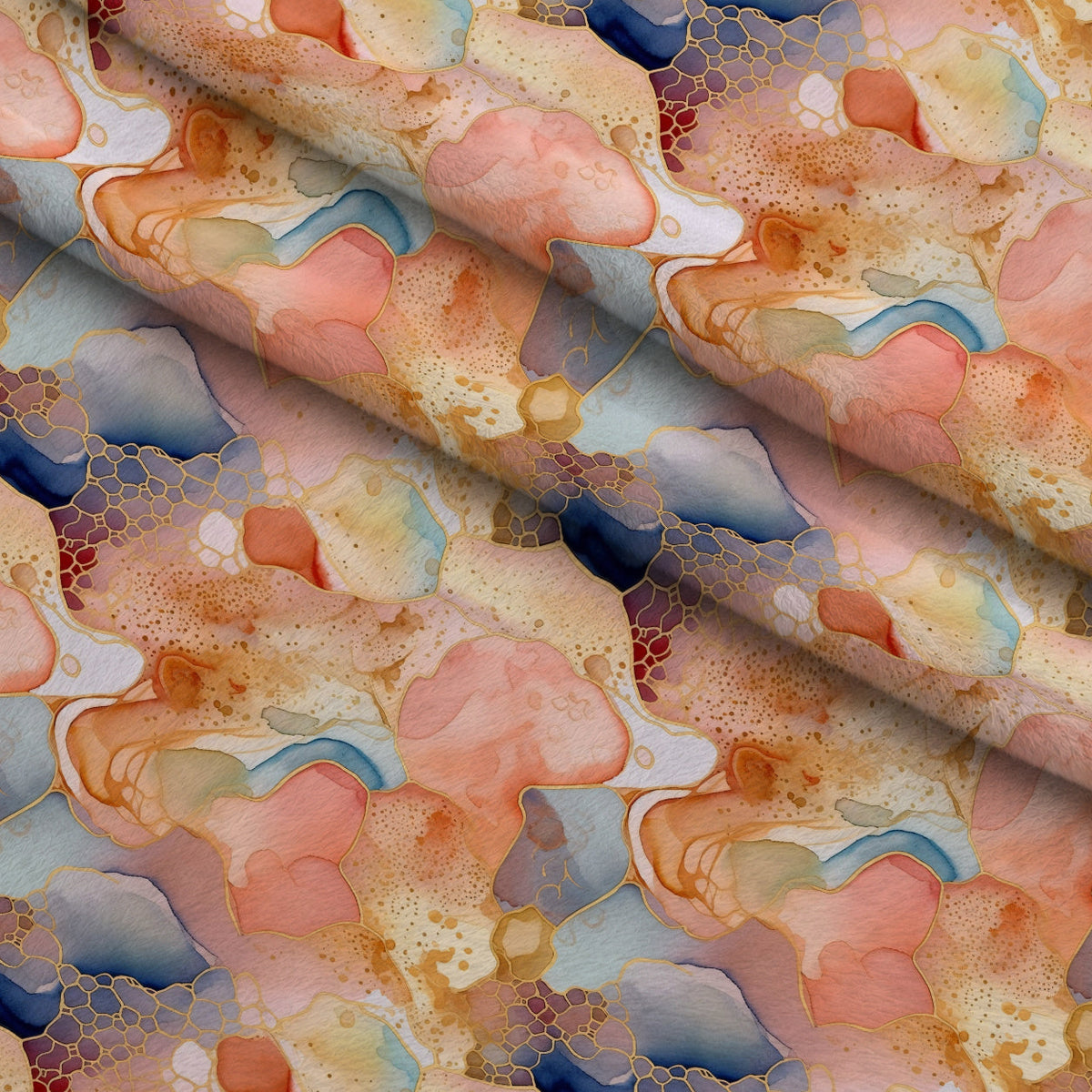 Gilded Currents Pattern 1 Minky Fabric