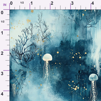 Gilded Depths Pattern 1 Minky Fabric