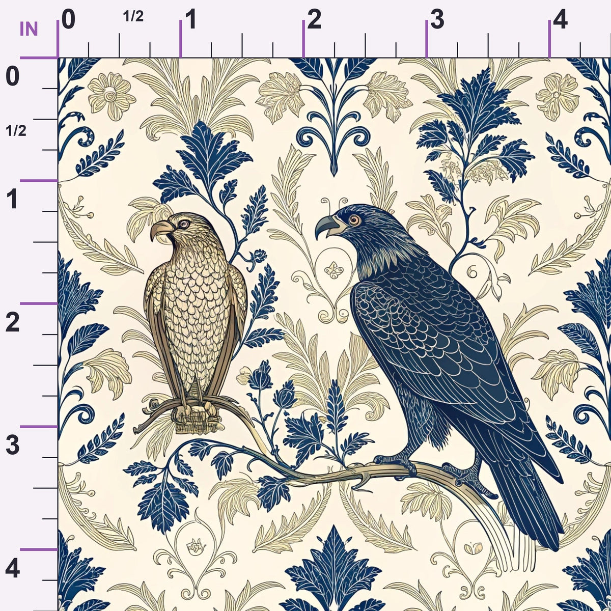 Gilded Falcons Pattern 3 Minky Fabric