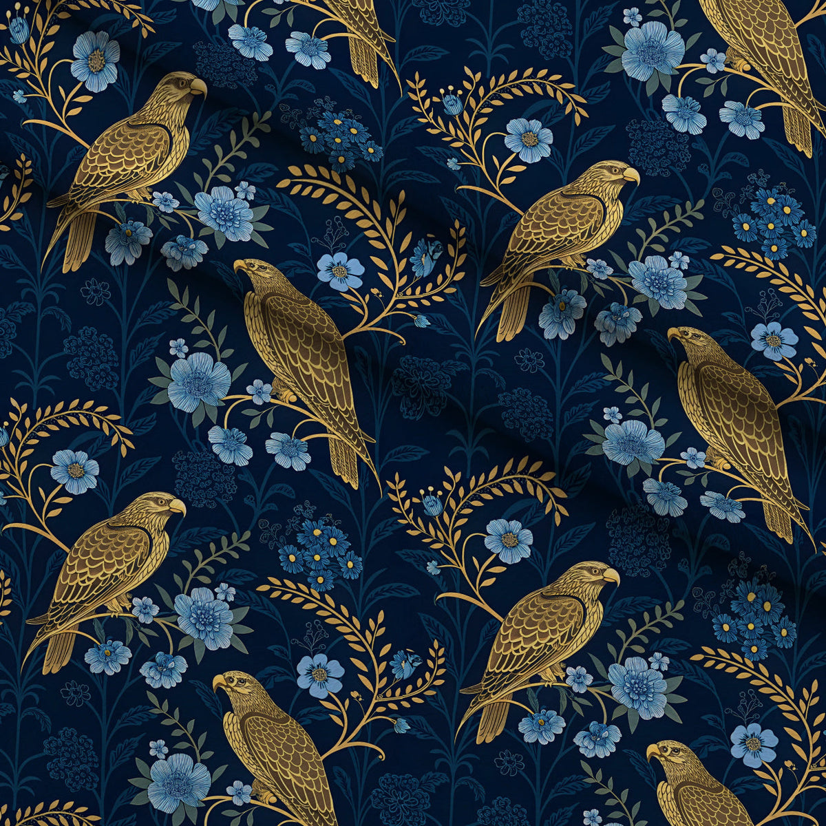 Gilded Falcons Pattern 30 Minky Fabric