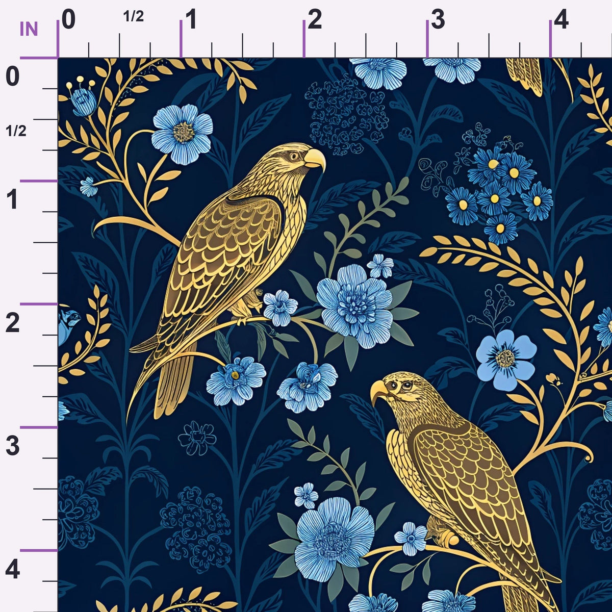 Gilded Falcons Pattern 30 Minky Fabric