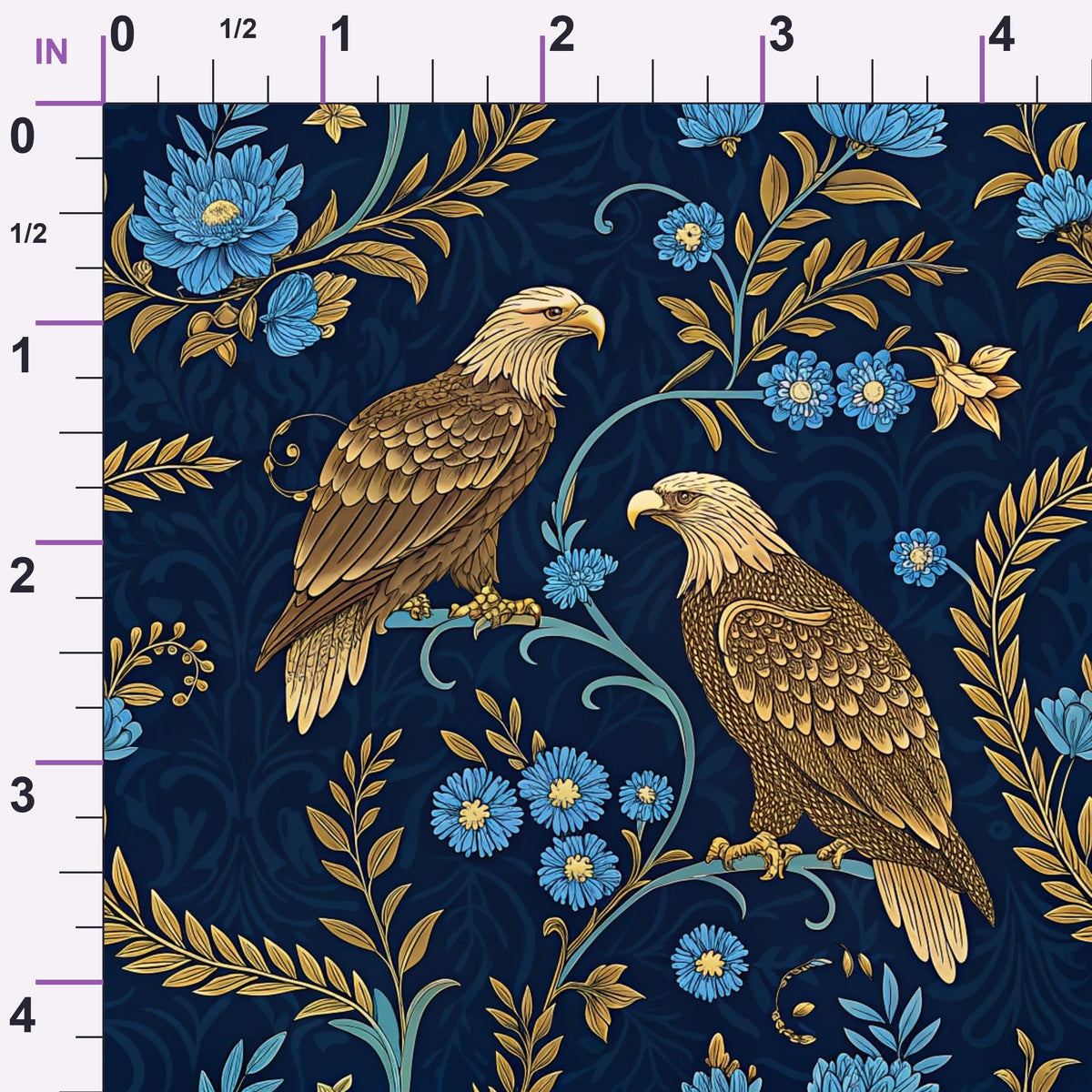 Gilded Falcons Pattern 5 Minky Fabric