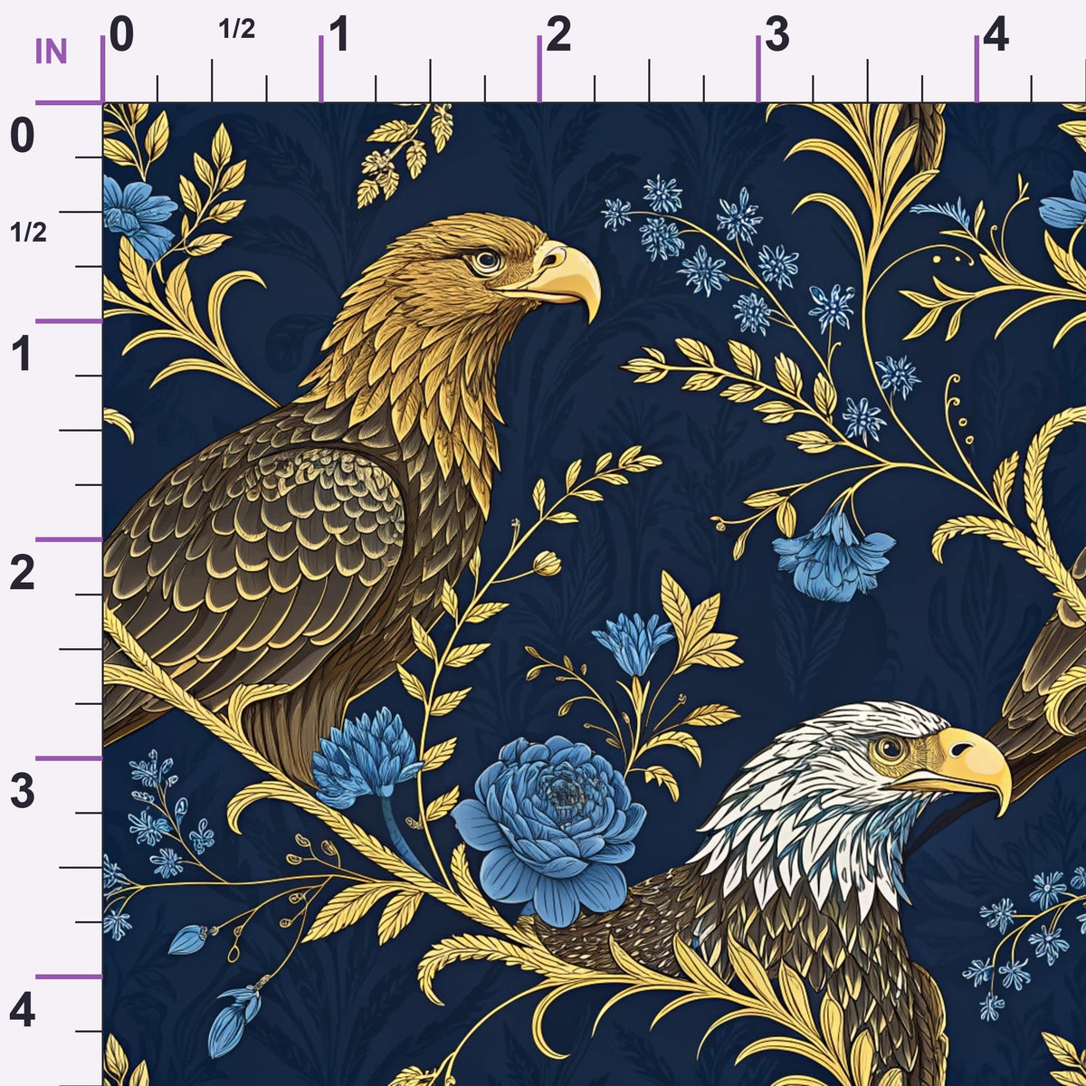 Gilded Falcons Pattern 6 Minky Fabric