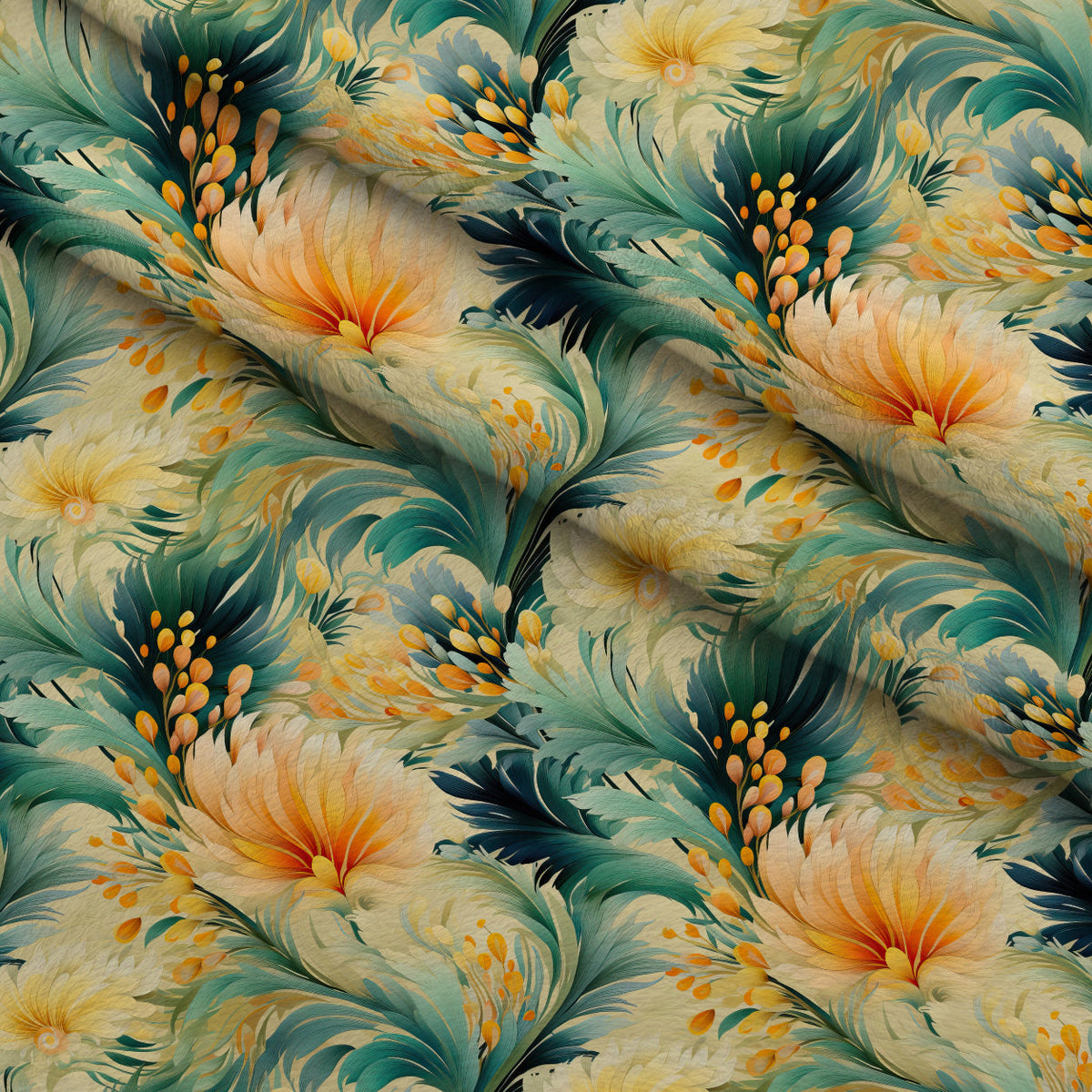 Gilded Ferns Pattern 3 Minky Fabric