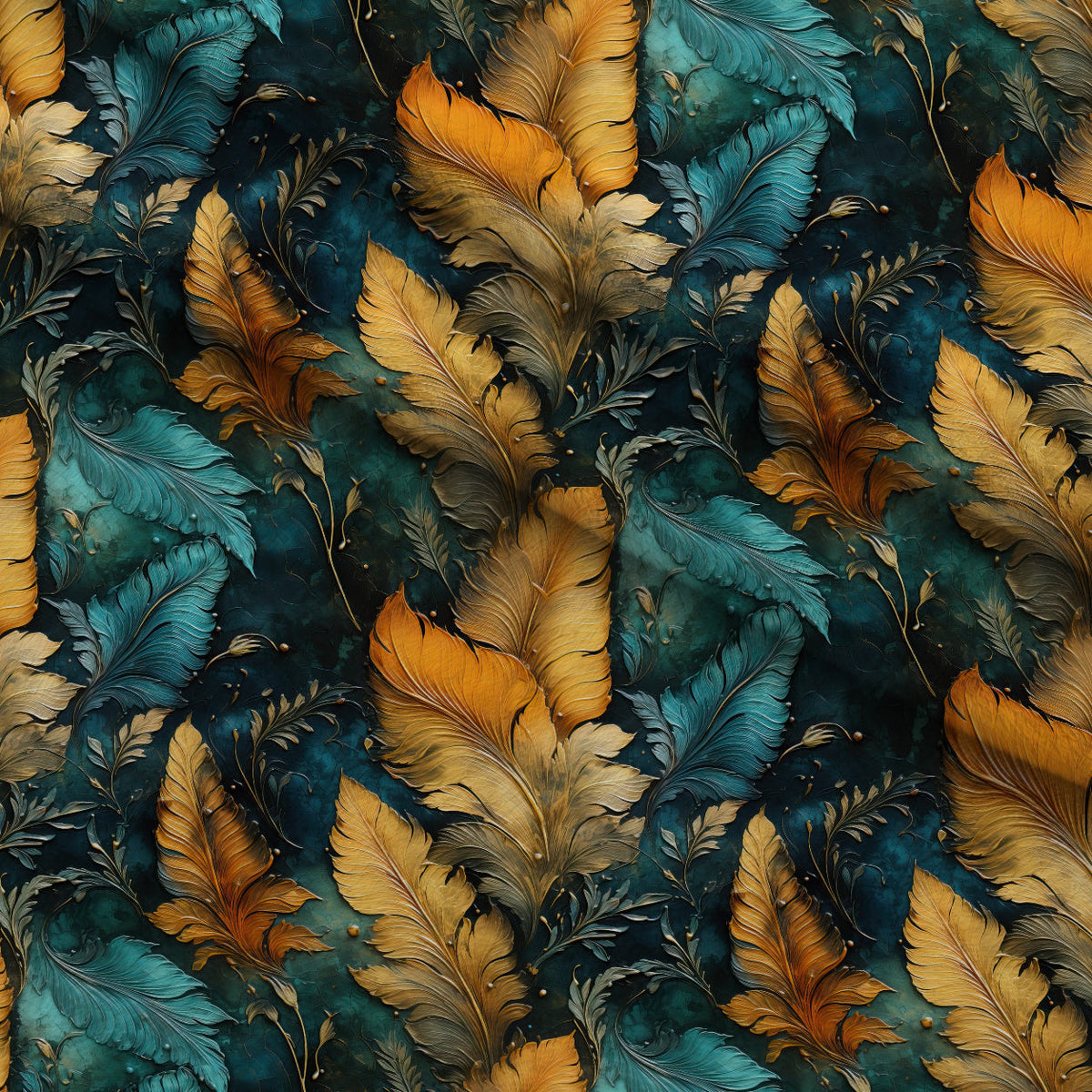 Gilded Ferns Pattern 4 Minky Fabric