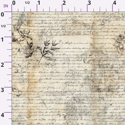 Gilded Forgotten Correspondence Pattern 10 Minky Fabric