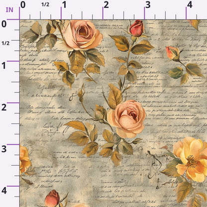 Gilded Forgotten Correspondence Pattern 12 Minky Fabric