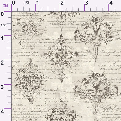 Gilded Forgotten Correspondence Pattern 2 Minky Fabric