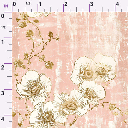 Gilded Fresco Blooms Pattern 1 Minky Fabric