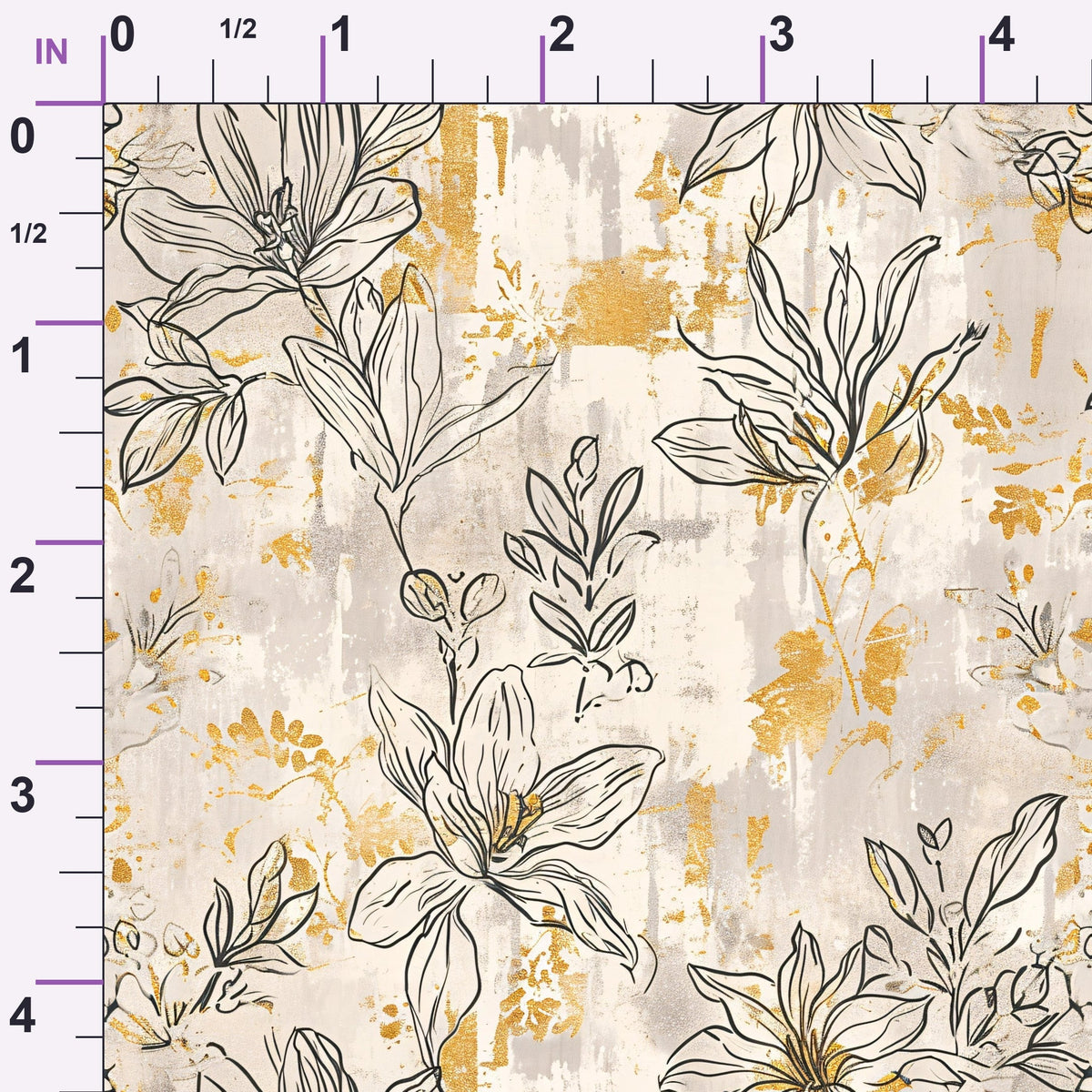Gilded Fresco Blooms Pattern 11 Minky Fabric