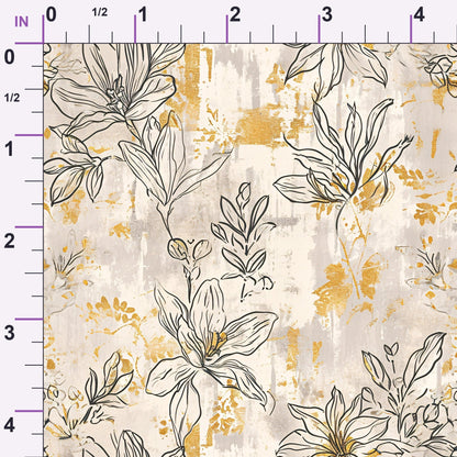 Gilded Fresco Blooms Pattern 11 Minky Fabric