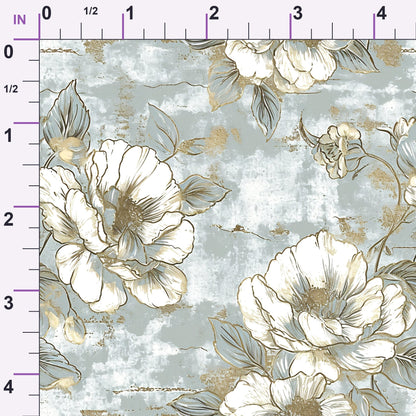 Gilded Fresco Blooms Pattern 13 Minky Fabric