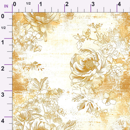 Gilded Fresco Blooms Pattern 14 Minky Fabric