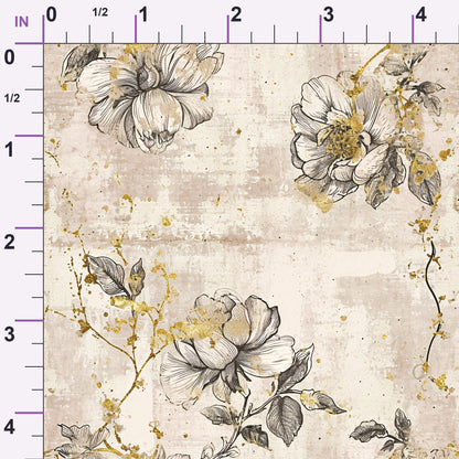 Gilded Fresco Blooms Pattern 15 Minky Fabric