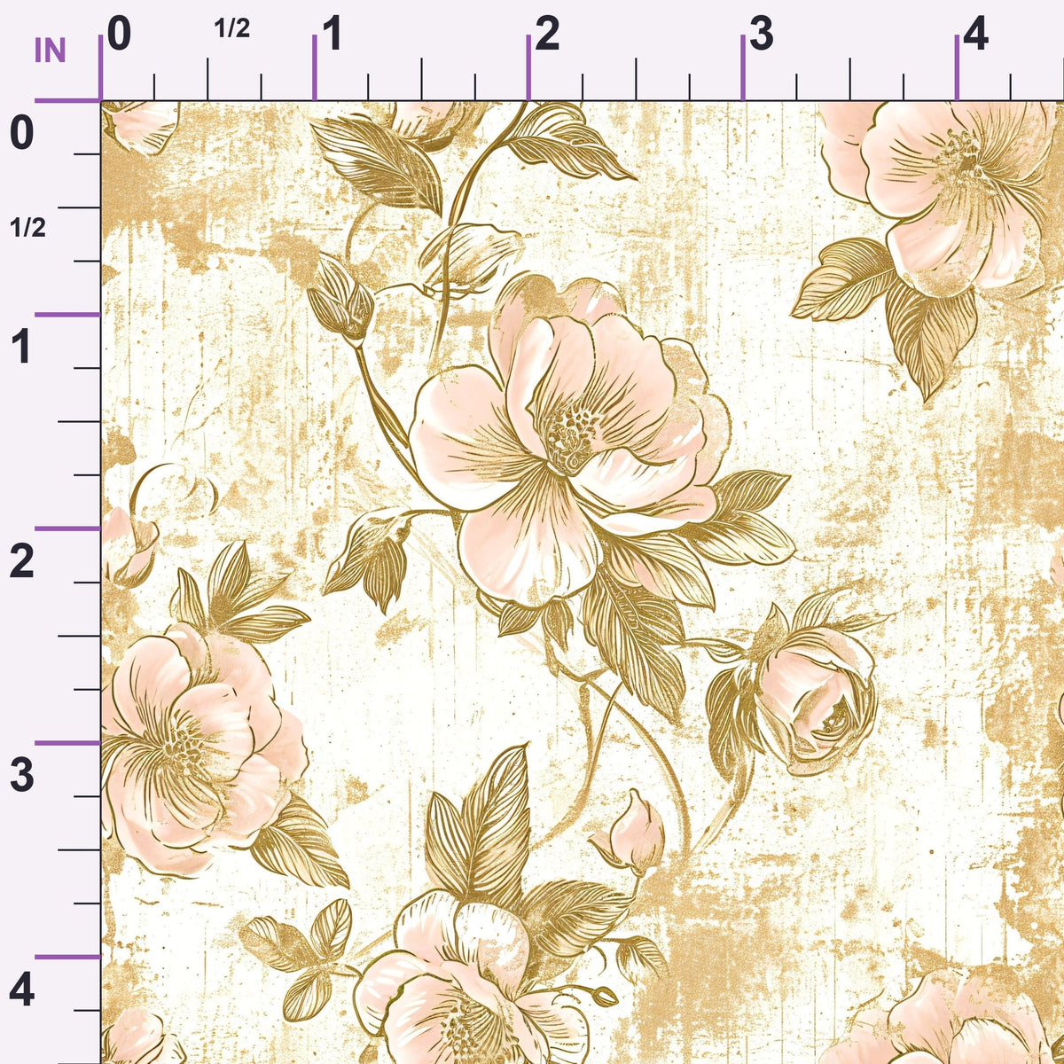 Gilded Fresco Blooms Pattern 16 Minky Fabric