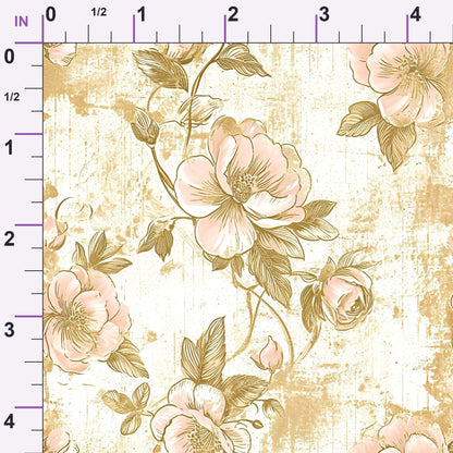Gilded Fresco Blooms Pattern 16 Minky Fabric
