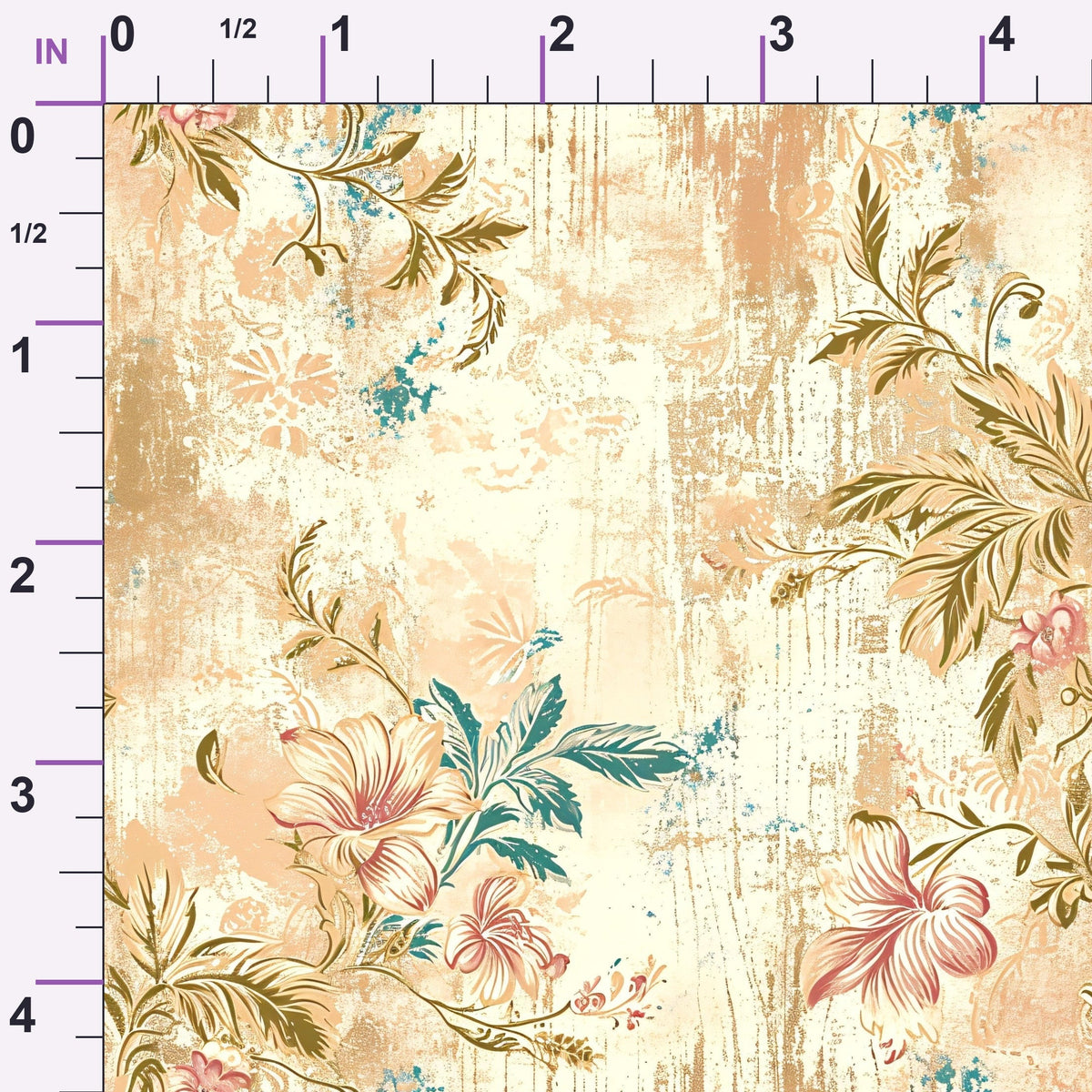 Gilded Fresco Blooms Pattern 17 Minky Fabric