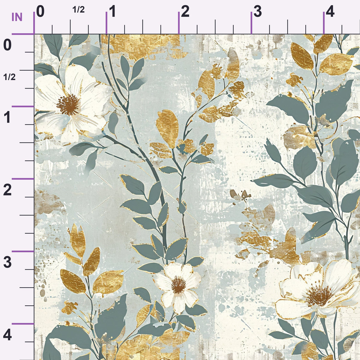 Gilded Fresco Blooms Pattern 18 Minky Fabric