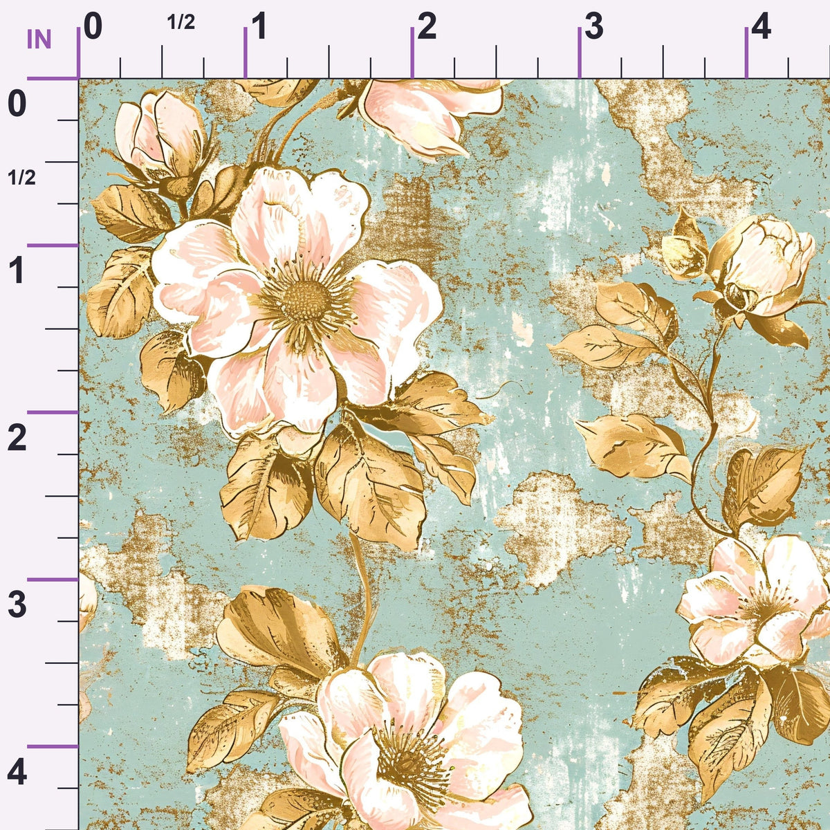 Gilded Fresco Blooms Pattern 19 Minky Fabric