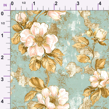 Gilded Fresco Blooms Pattern 19 Minky Fabric