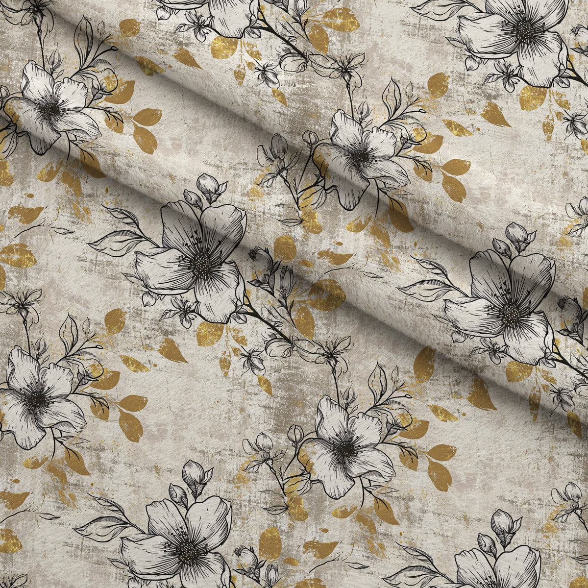 Gilded Fresco Blooms Pattern 2 Minky Fabric