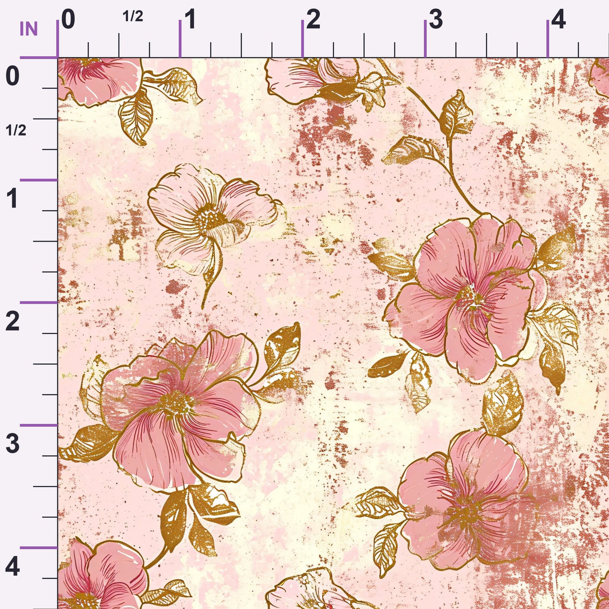 Gilded Fresco Blooms Pattern 20 Minky Fabric