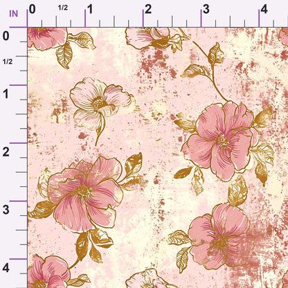 Gilded Fresco Blooms Pattern 20 Minky Fabric
