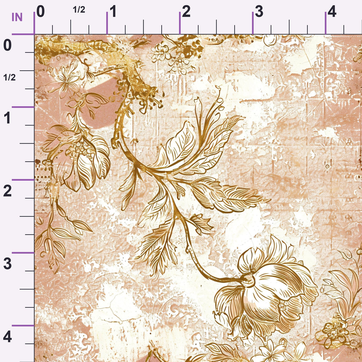 Gilded Fresco Blooms Pattern 4 Minky Fabric