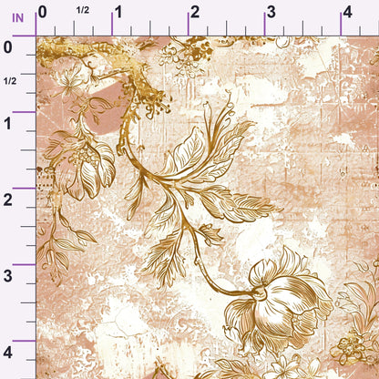 Gilded Fresco Blooms Pattern 4 Minky Fabric