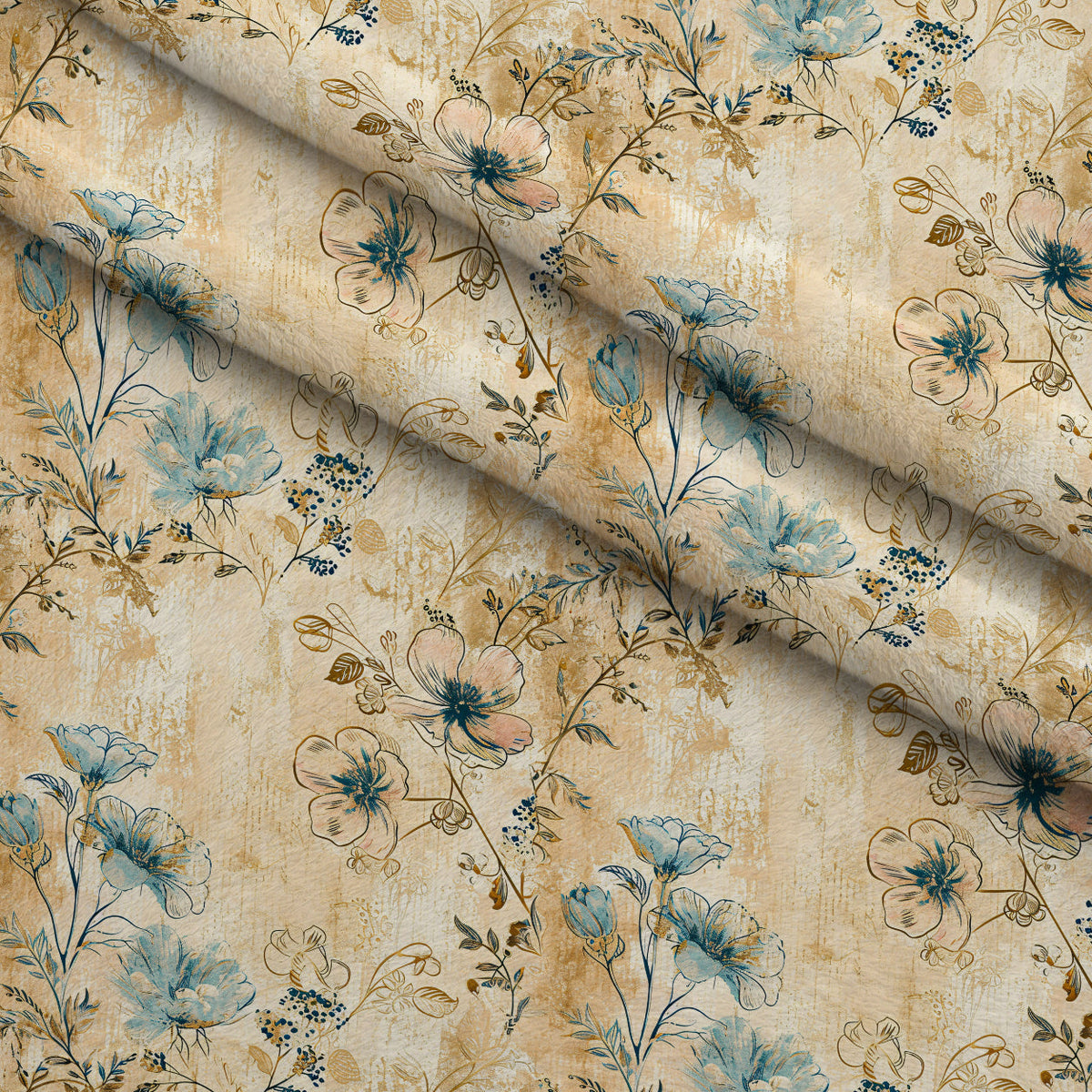 Gilded Fresco Blooms Pattern 5 Minky Fabric